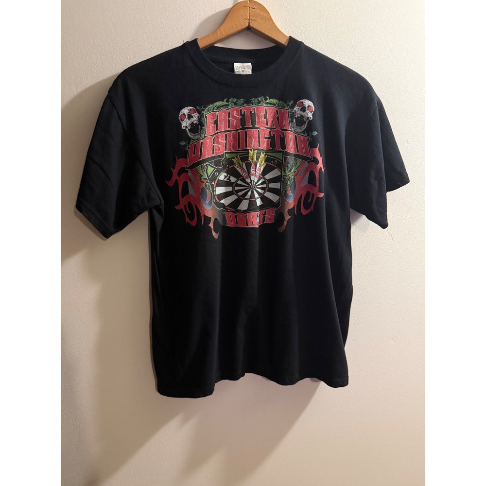 Keya USA Eastern Washington Darts Graphic T-Shirt Mens Medium Black Skulls MC180
